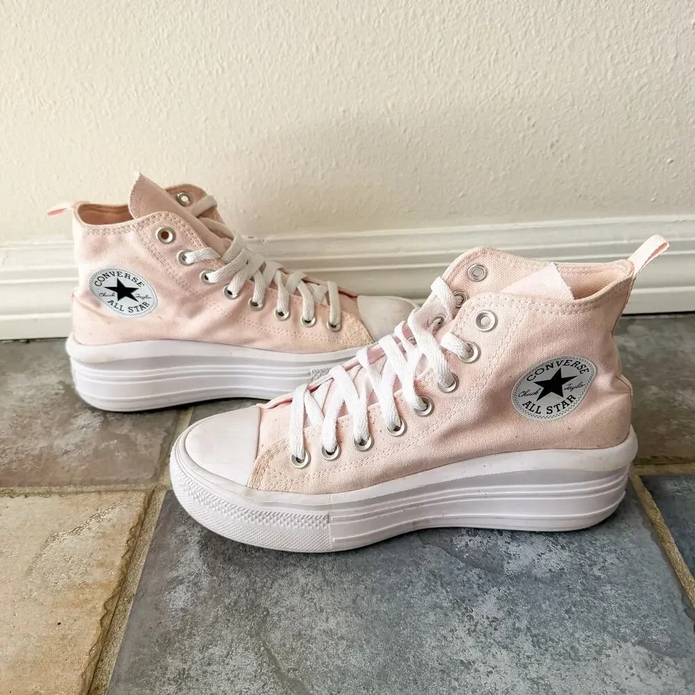 Converse All Star Platform High Top Light Pink Womens Size 6 Sneakers - Picture 5 of 7